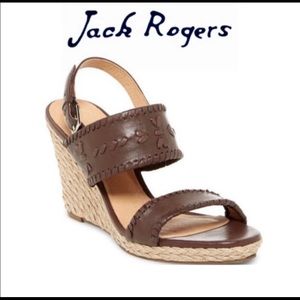 Jack Rogers 8.5 Vanessa brown wedge sandal